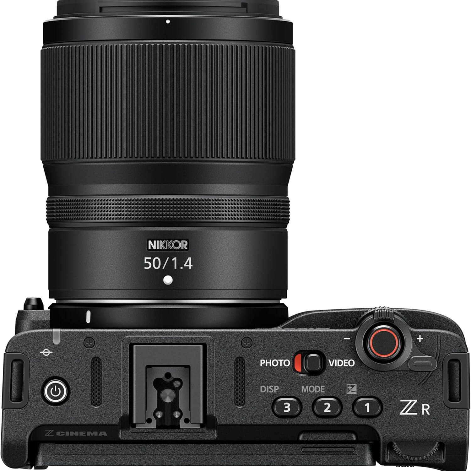 NIKKOR 50/1.4 I + PHOTO VIDEO DISP 3 MODE 2 1 Z R ZZ CINEMA