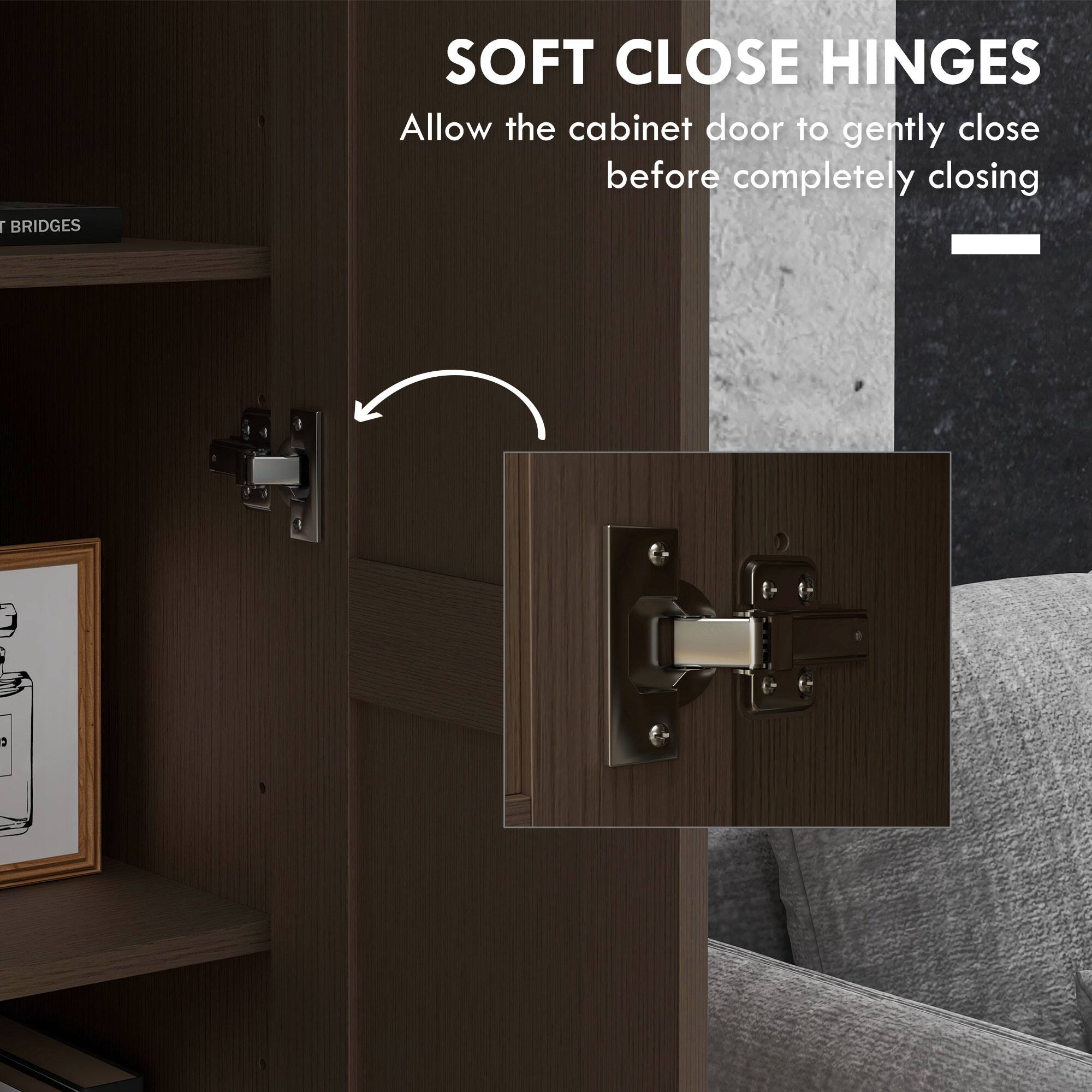 SOFT CLOSE HINGES Allow the cabinet door to gently close before completely closing