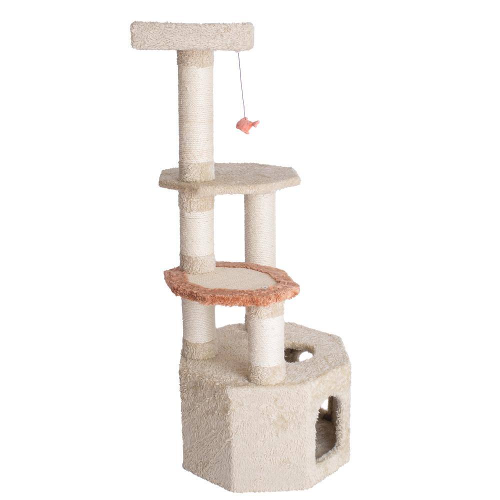 Alt View 6. Armarkat - Soft HeavyCarpet Real Wood Cat Furniture With Condo For Large Cat - Beige.