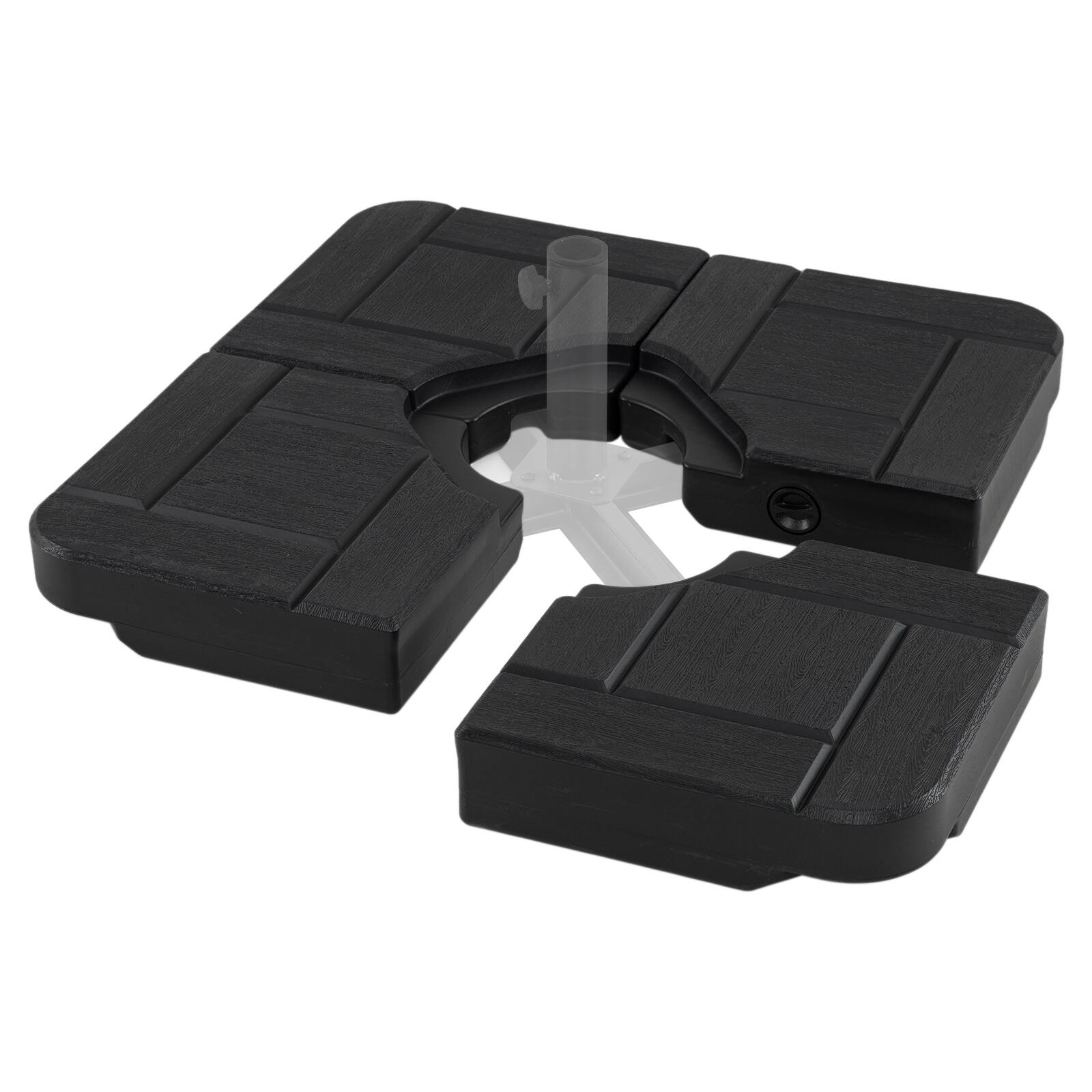 Front. Gymax - Gymax 4-Piece 188 LBS Heavy Duty Cantilever Offset Patio Umbrella Base Water Filled - Black.