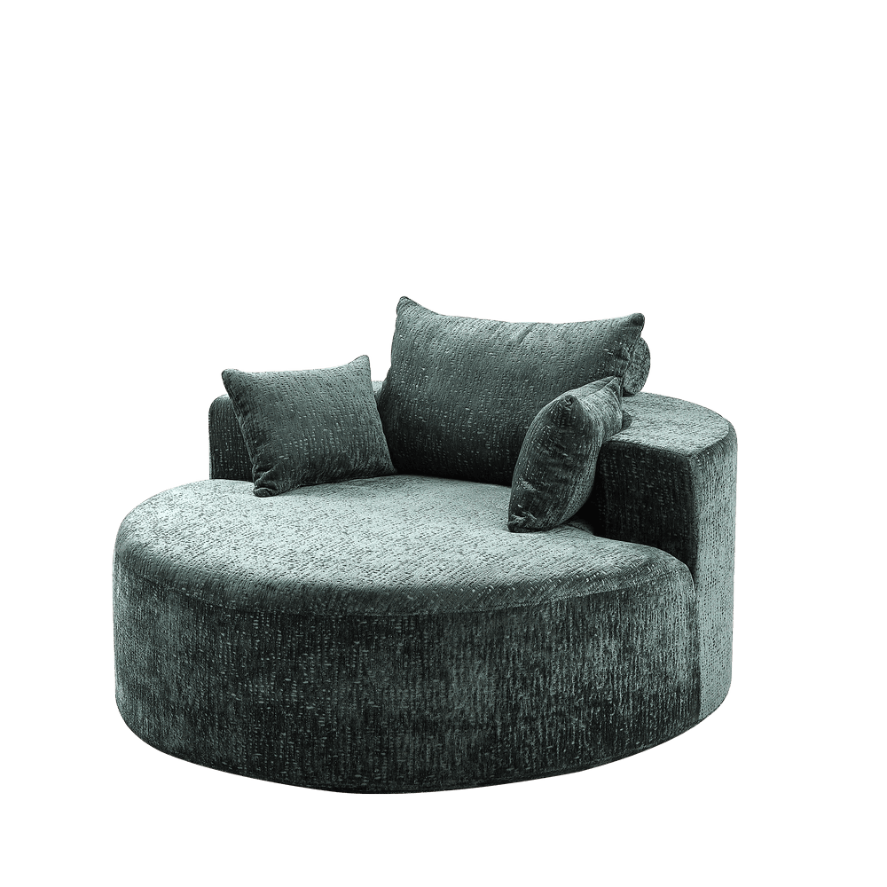 Alt View 7. Resenkos - 55"L Chenille Single Sofa, Fluffy Modern Sleeper Chair for Living Room & Bedroom, No Assembly, Green - Green.