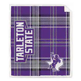 Pegasus - Tarleton State Texans 50" x 60" Playmaker Plaid Ultra Cozy Sherpa Throw - Multicolor