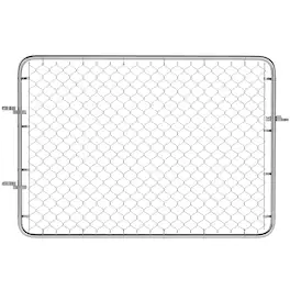 Outsunny - Garden Gate Chain Link Fence Gate, Galvanized Steel Garden Door for Yard Entrance Way - Silver
