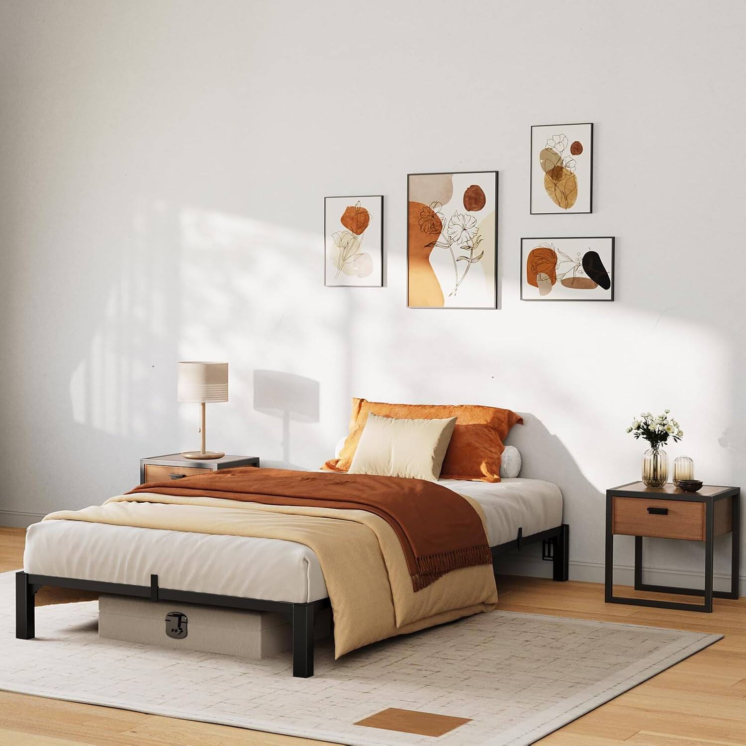 Jojoka Twin Metal Bed Frame, 8 Inch Platform, 800 Lbs Capacity, Tool ...
