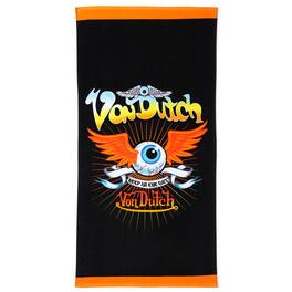 Von Dutch - Iconic Y2K 100% Cotton 30"x60" Beach Towel | Cross Roads - Crossroads