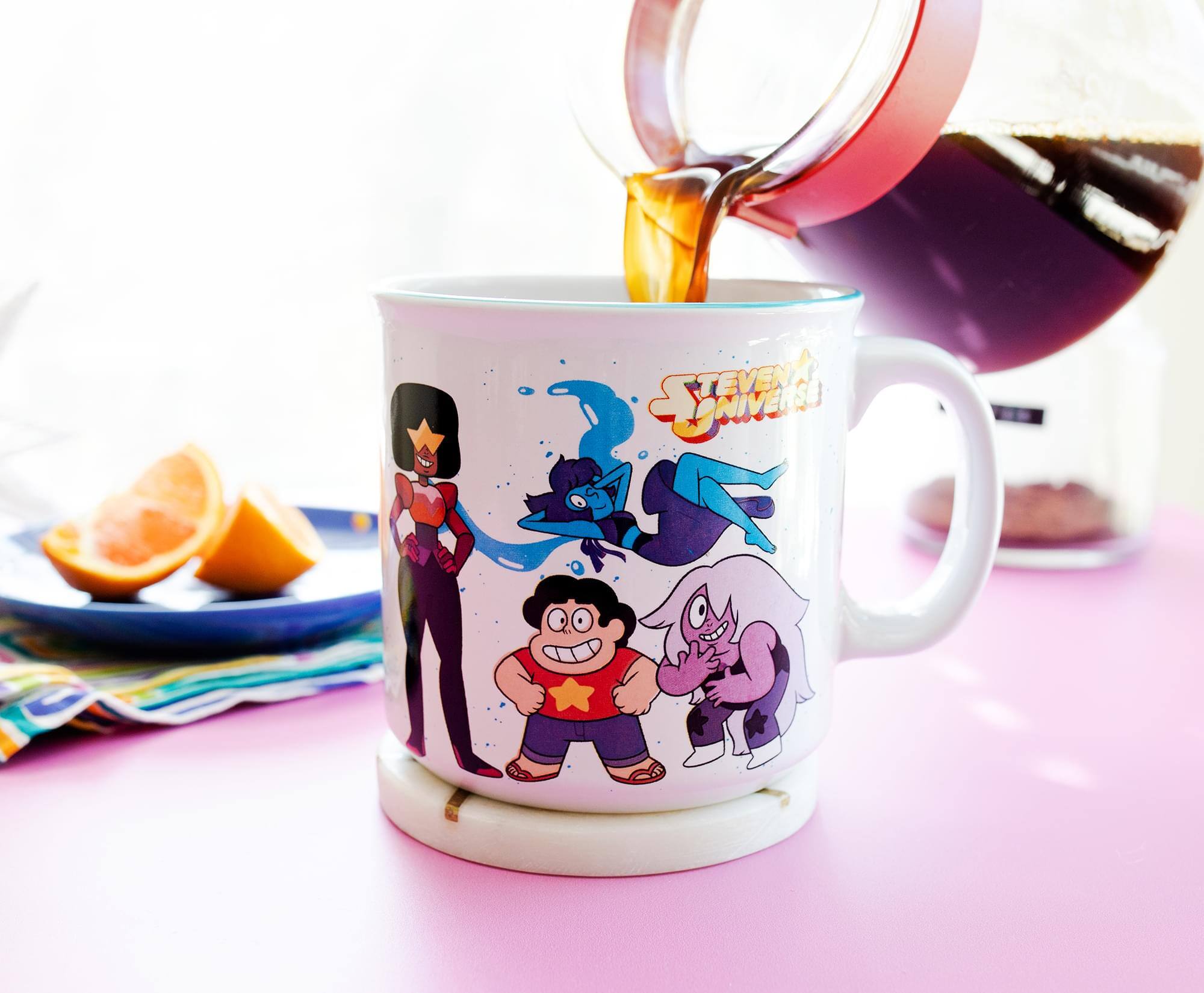 Alt View 4. Silver Buffalo - Steven Universe Crystal Gems Ceramic Camper Mug | Holds 20 Ounces - White.