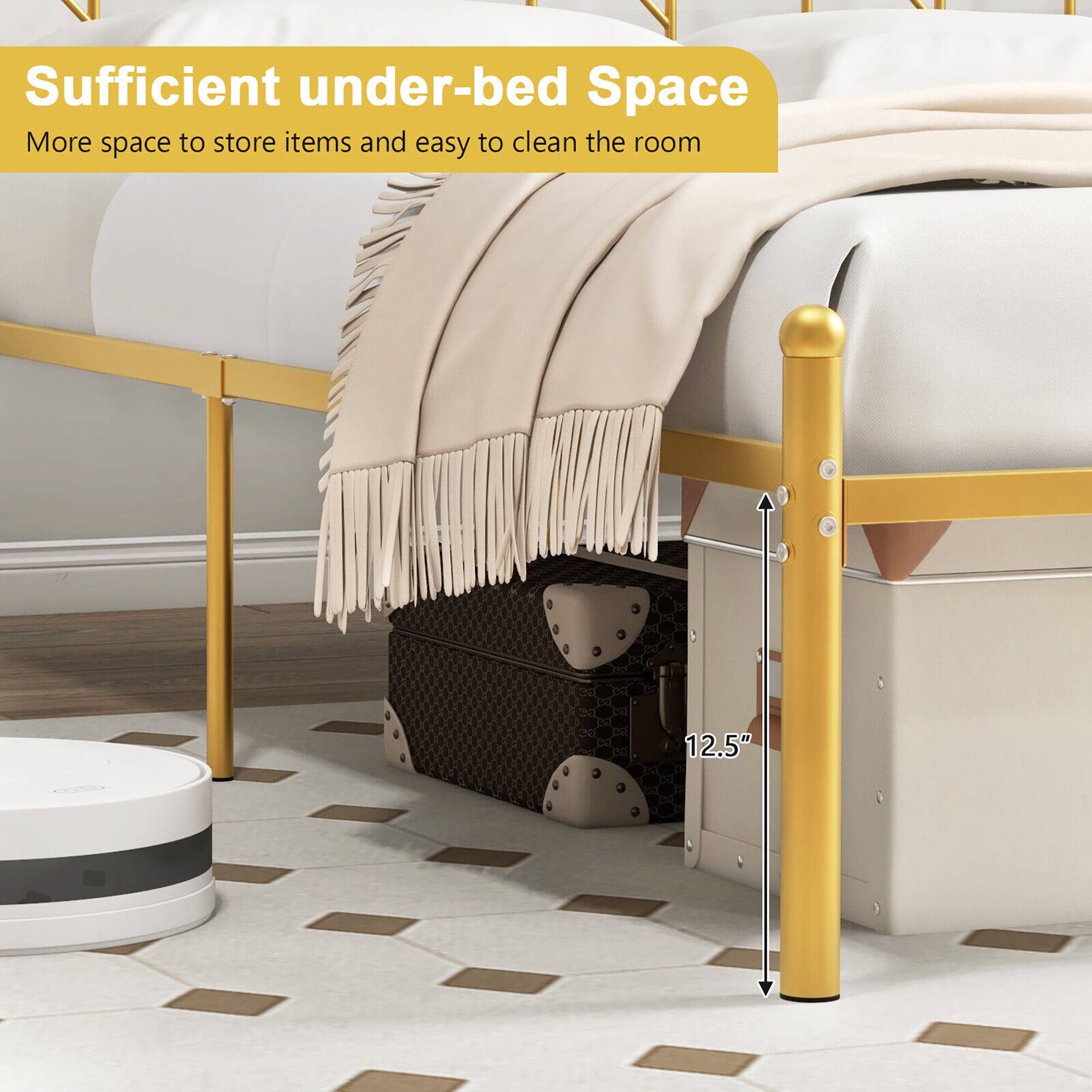 Sufficient under-bed Space
More space to store items and easy to clean the room
12.5"
