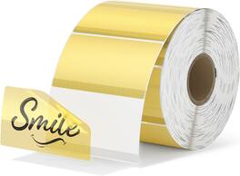 MUNBYN - 2.25x1.25 Inch Transparent Thermal Labels - Gold