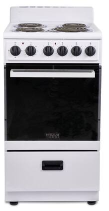 Premium Levella - 2.2 CuFt Freestanding Portable 20" Wide Electric Range with Mirrored Glass Oven Door - White