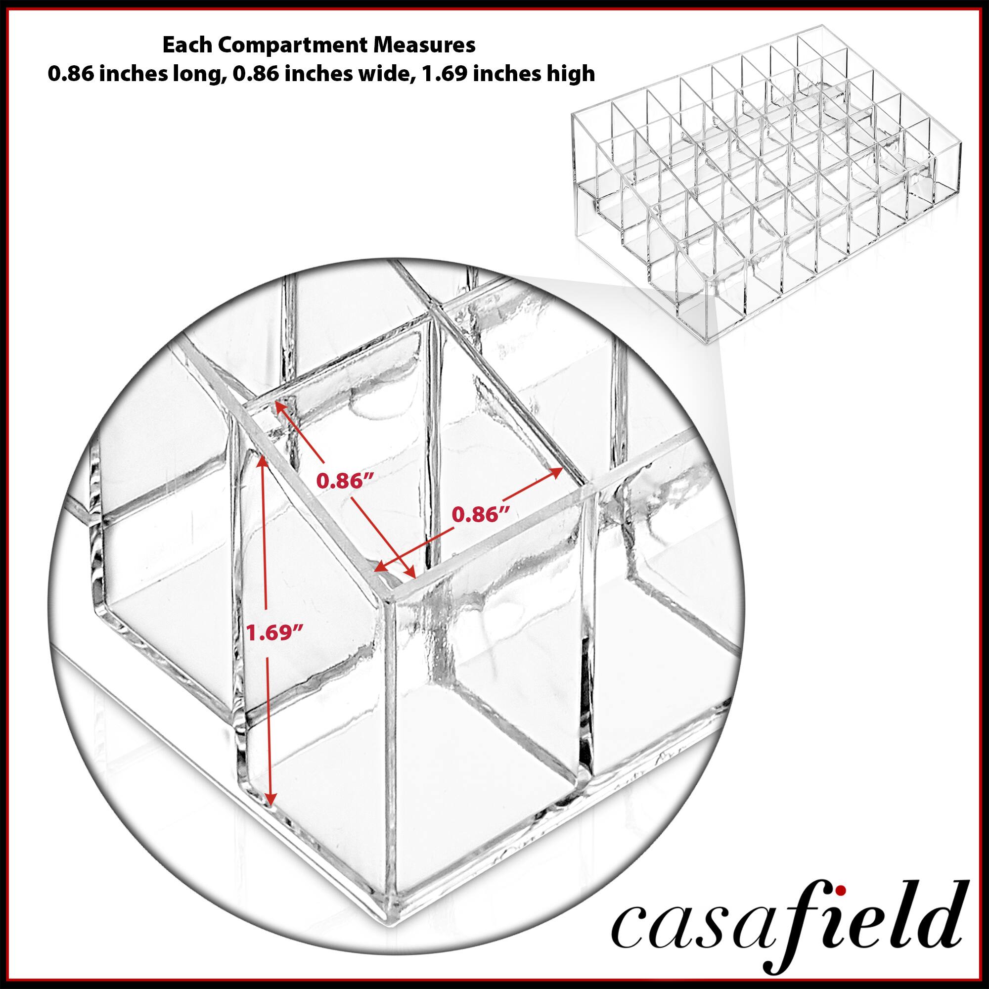 Each Compartment Measures 0.86 inches long, 0.86 inches wide, 1.69 inches high

0.86" 0.86" 1.69"

casafield