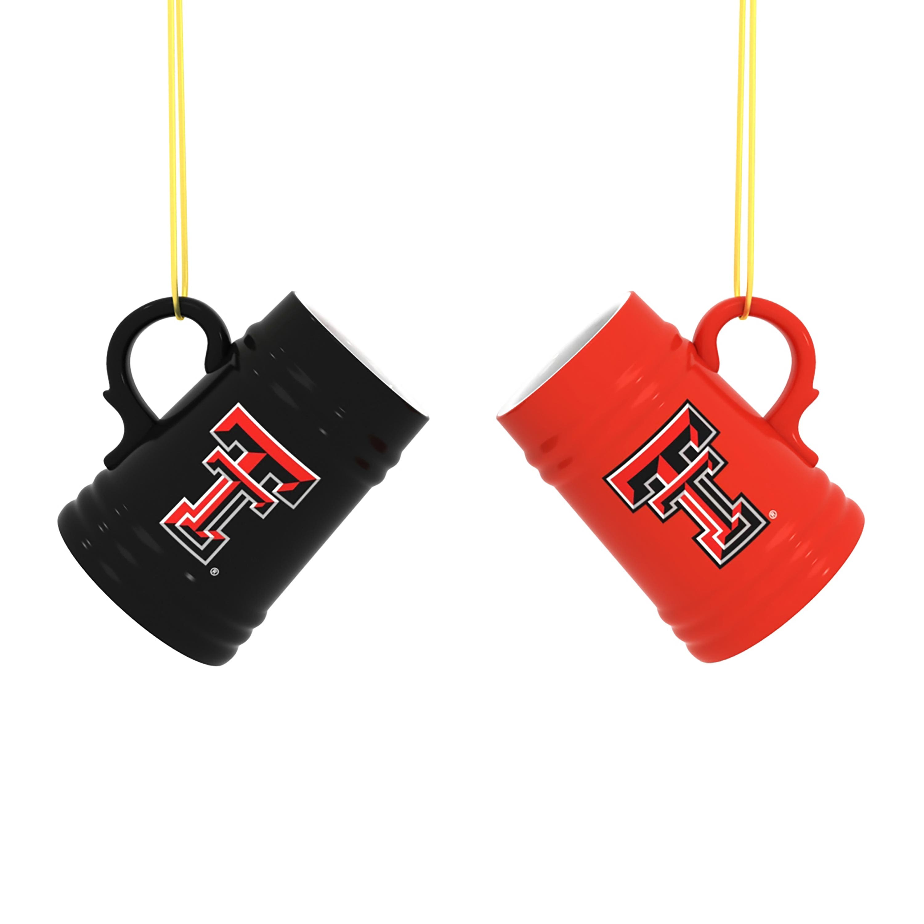 Front. Evergreen Enterprises - Texas Tech Red Raiders Two-Pack 3" Mini Stein Ornament Set - Multicolor.