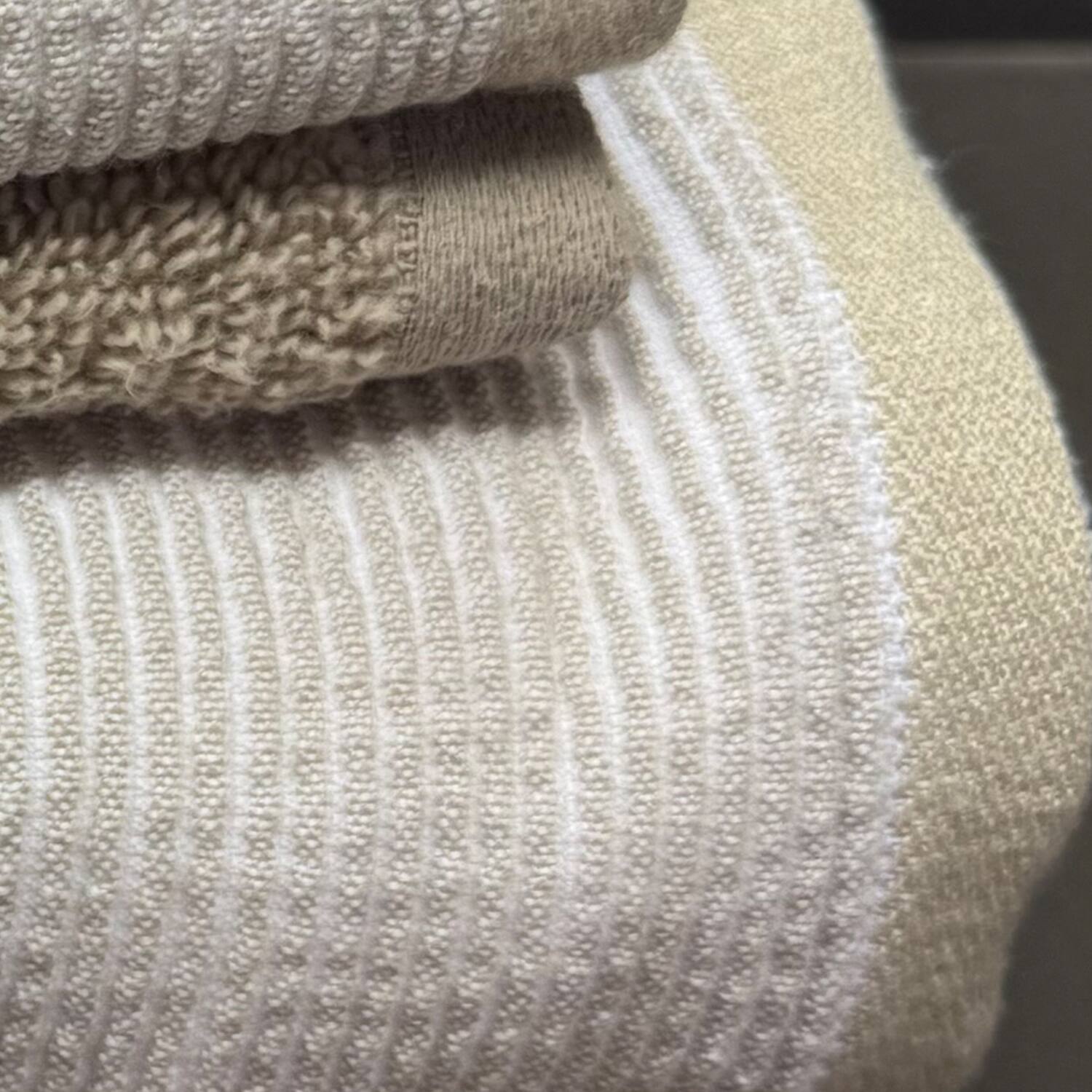 Back. Plazatex - Plazatex Two Tone  Zero Twist 100% Cotton Soft & Absorbent 6 Piece Bathroom Towel Set Taupe - Taupe.