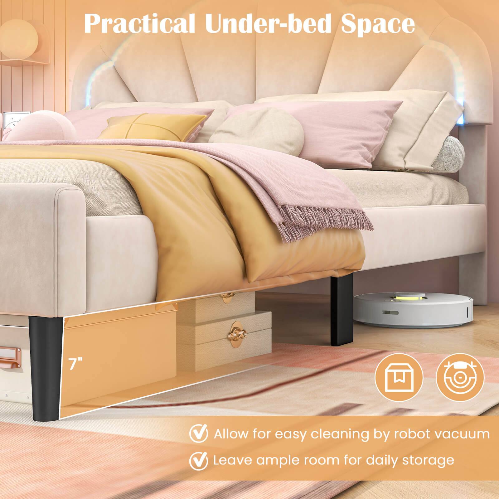 Practical Under-bed Space

7"

- Allow for easy cleaning by robot vacuum
- Leave ample room for daily storage