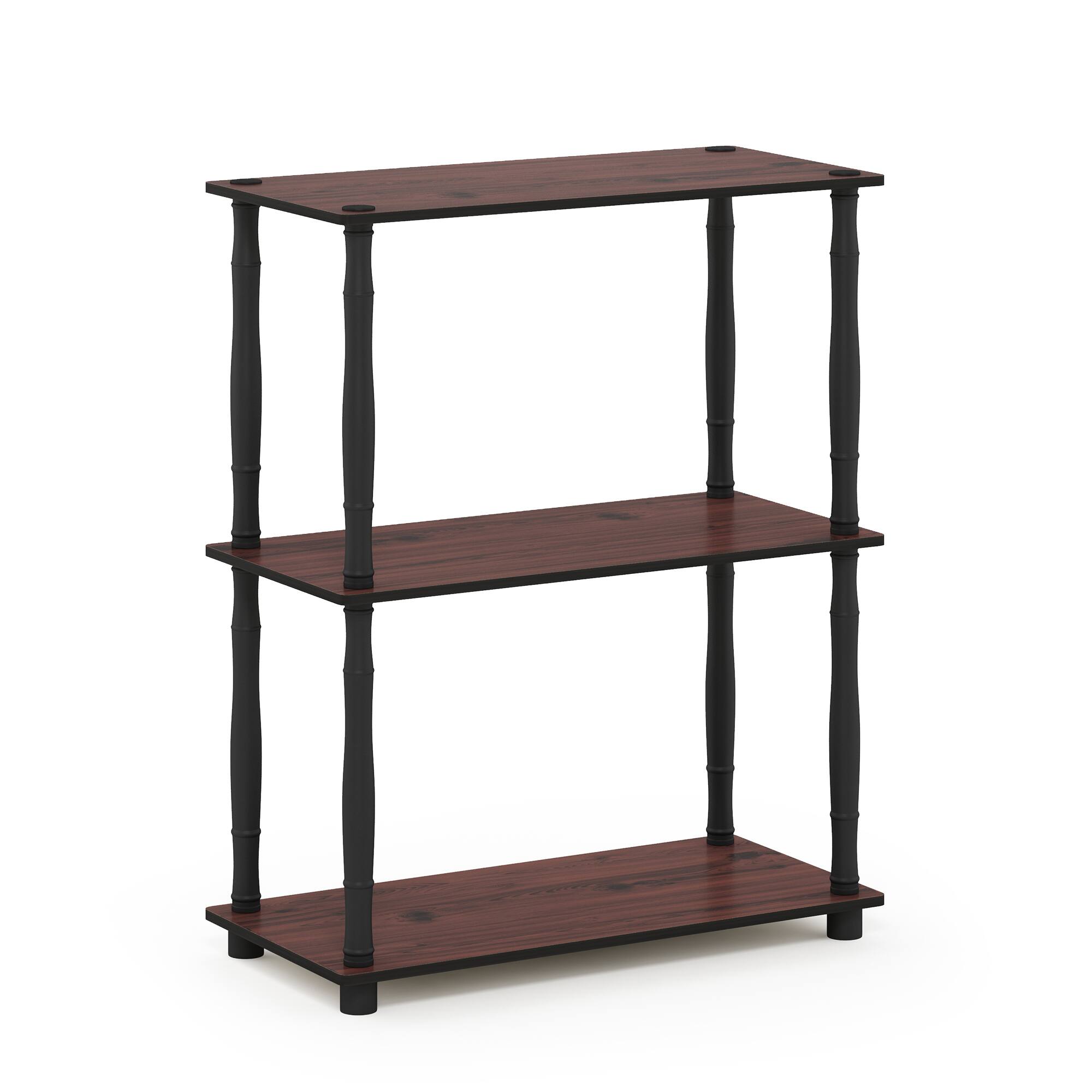 Alt View 5. HOMLUX - 3-Tier 29.5" Corner Shelf Open Shelves for Display for Living Room and Office Organization Dark Cherry - Dark Cherry & Black.