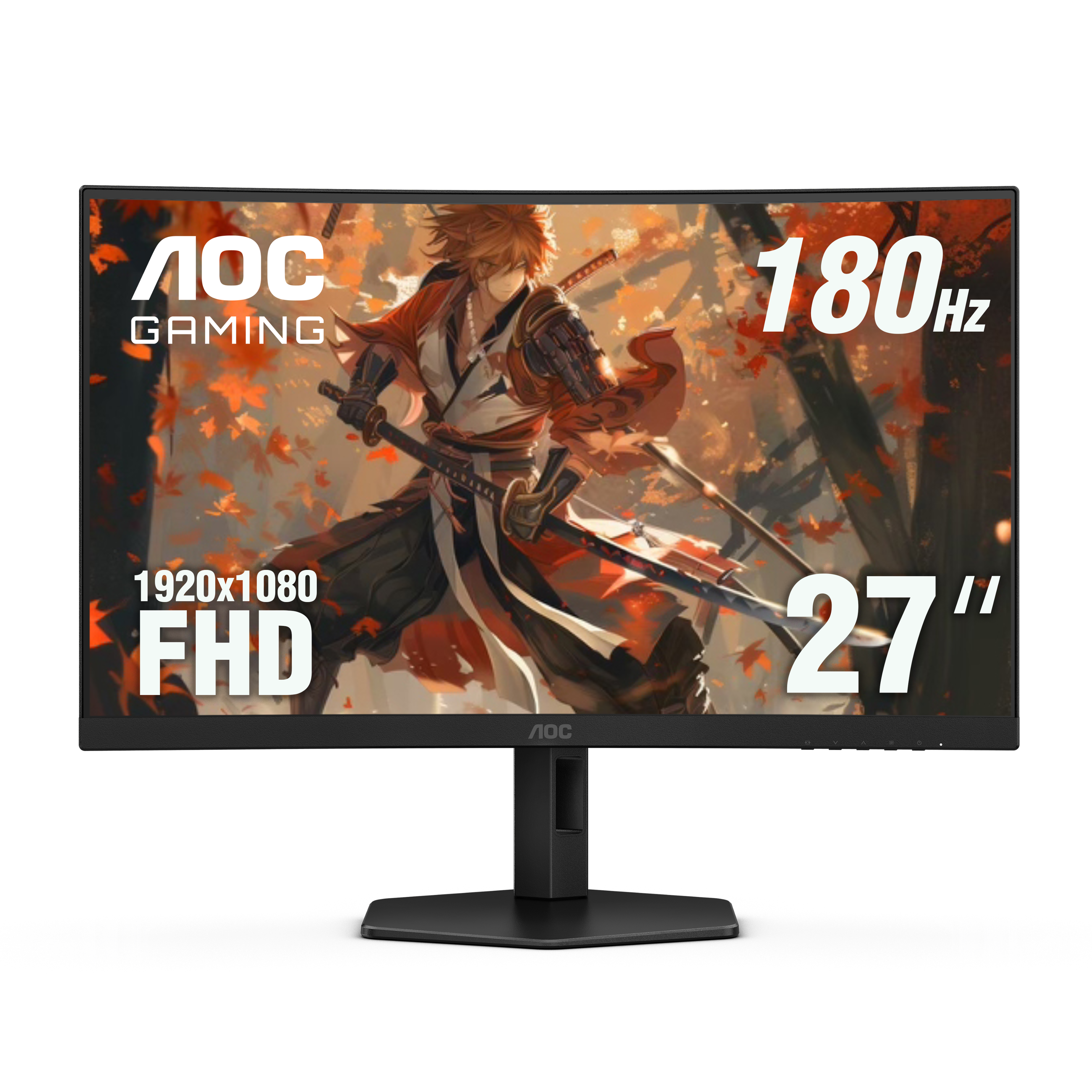 AOC - C27G4X 27" VA Curved Gaming Monitor, FHD (1920x1080), 180Hz, 0.5ms, Freesync, HDR10 - Black - Front_Zoom