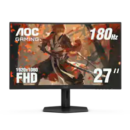 AOC - C27G4X 27" VA Curved Gaming Monitor, FHD (1920x1080), 180Hz, 0.5ms, Freesync, HDR10 - Black