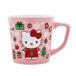 Silver Buffalo - Sanrio Hello Kitty Holiday Celebration Ceramic Latte Mug | Holds 17 Ounces - Pink
