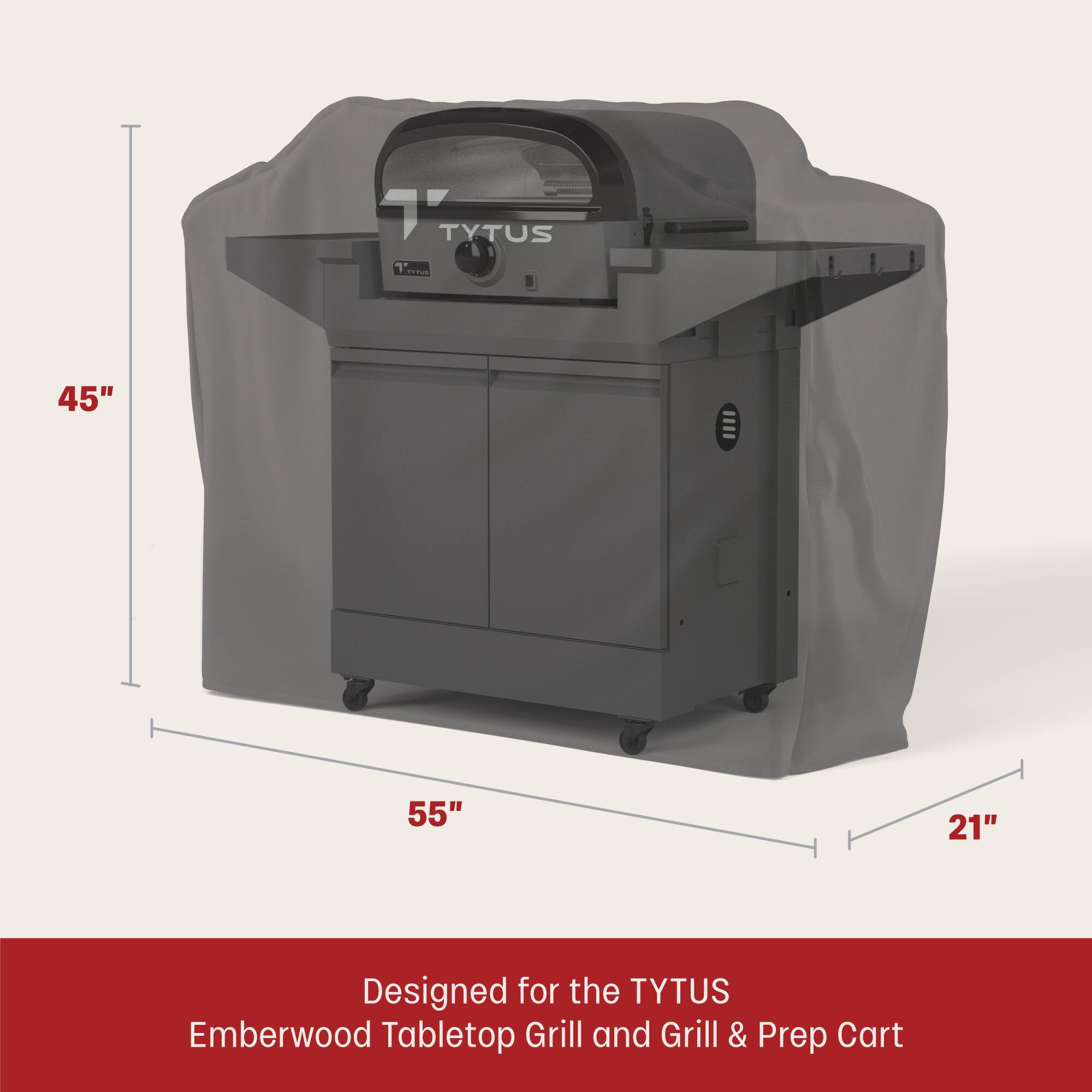 Designed for the TYTUS Emberwood Tabletop Grill and Grill & Prep Cart.