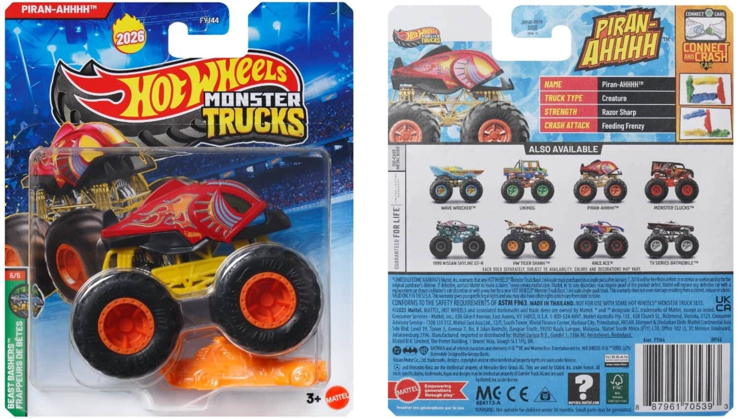 【未開封】Hot Wheels MONSTER TRUCKS まとめ売り Mattel Hot Wheels Monster Trucks 1:64 8 Piece A Assortment
