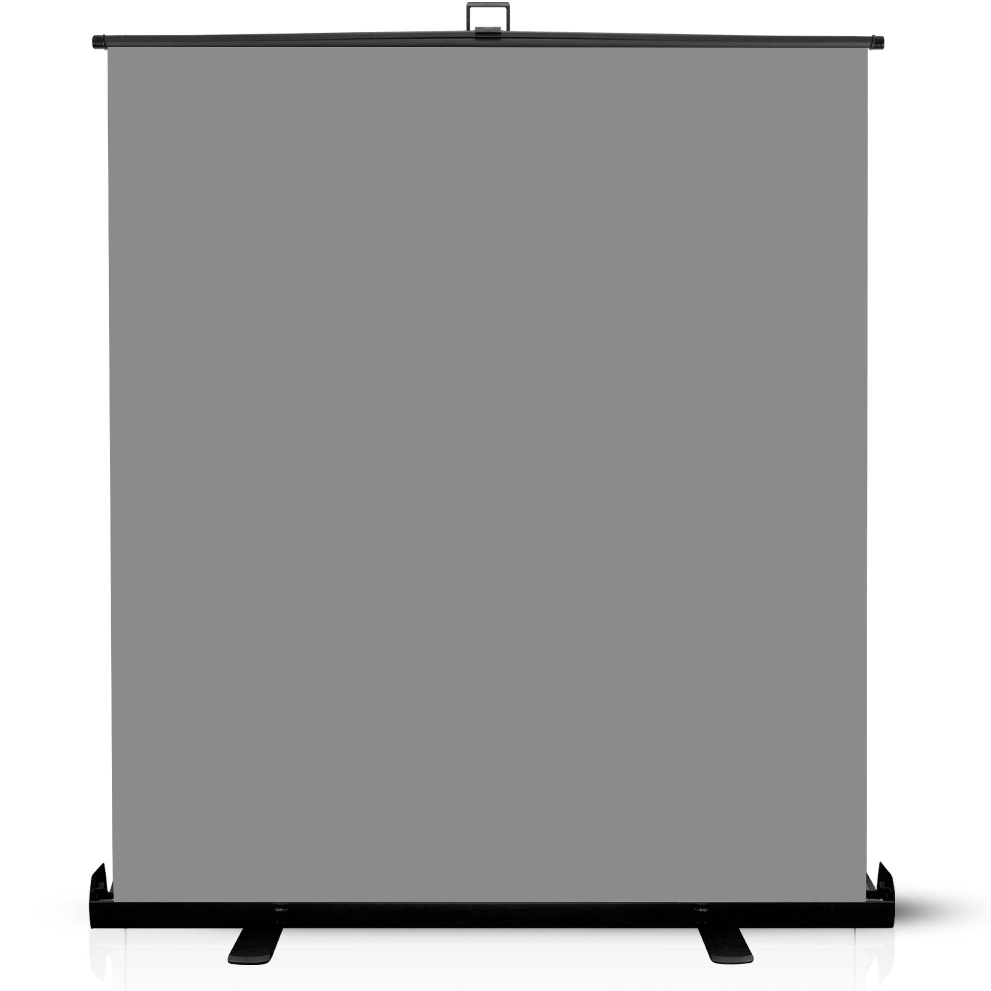 Left. KHOMO GEAR - Pull-Up Gray Backdrop – Neutral Collapsible Screen for Portraits, Streaming, and Video Content - Gray.