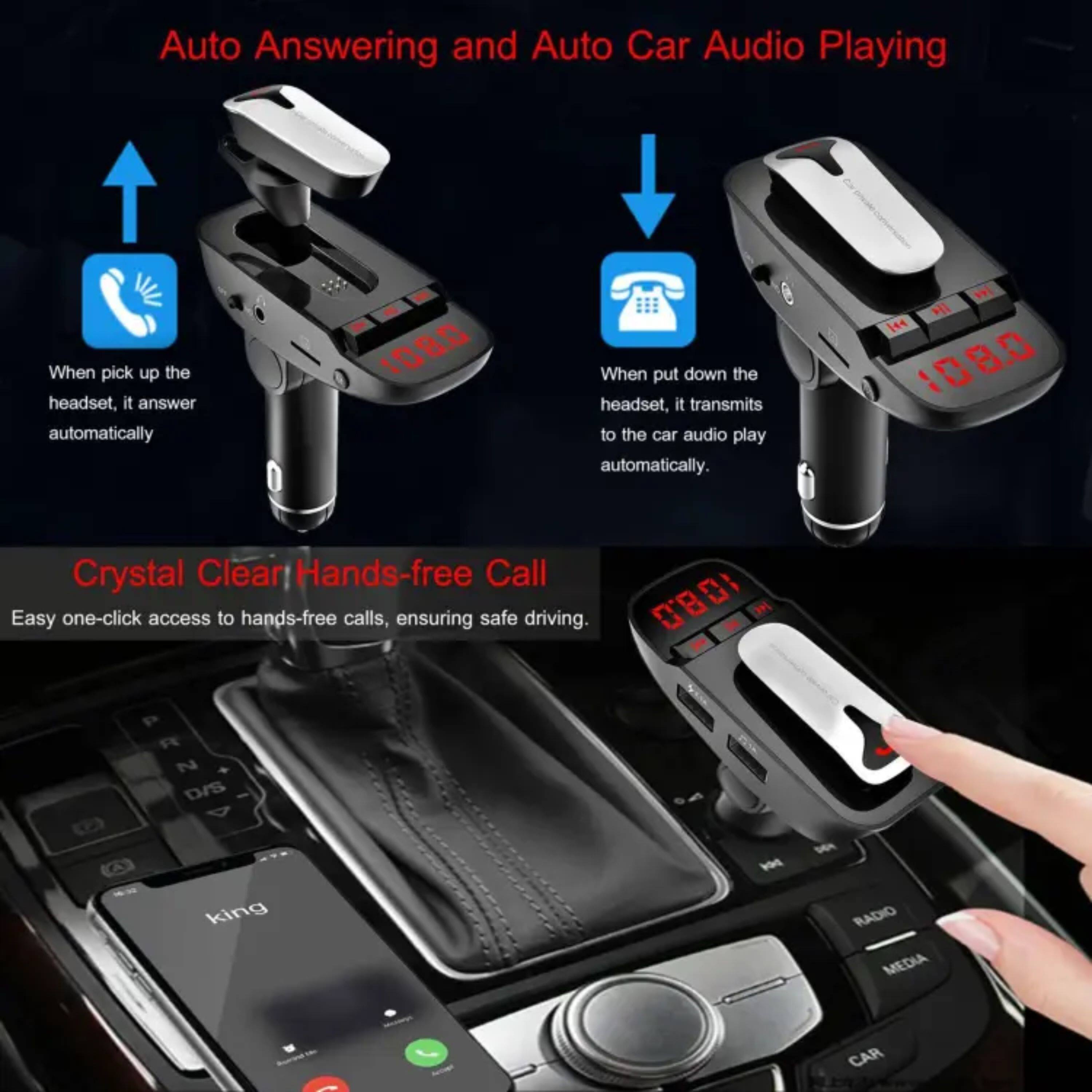 Auto Answering and Auto Car Audio Playing

When pick up the headset, it answers automatically.

When put down the headset, it transmits to the car audio play automatically.

Crystal Clear Hands-free Call

Easy one-click access to hands-free calls, ensuring safe driving.