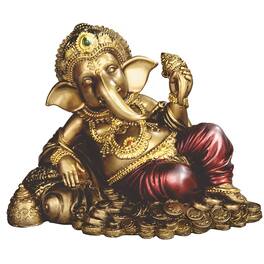 FC Design - 6"W Elephant Ganesh with Wealth Figurine Statue Desk Tabletop Home Decor Gift - Multi-Color
