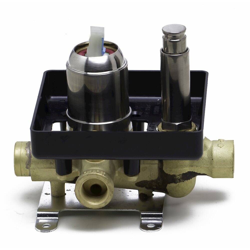 Back. Alfi - Brushed Nickel Shower Valve Mixer with Square Lever Handle and Diverter - Brushed Nickel.