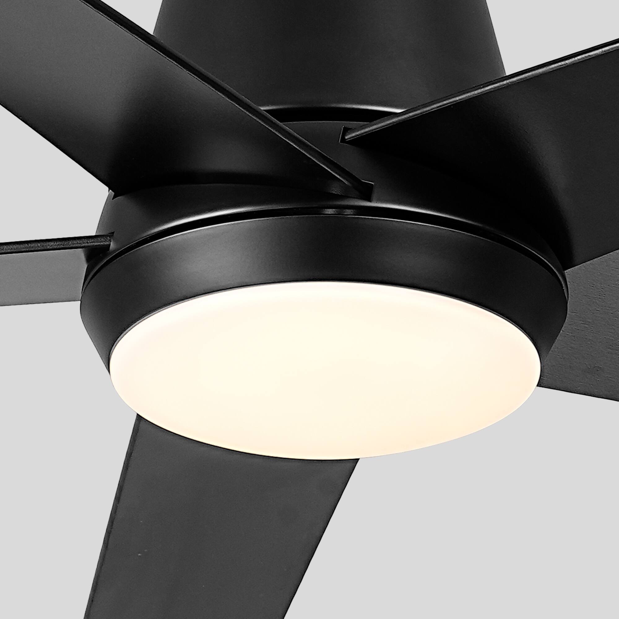 Alt View 10. Vaczon - 52 Inch Reversible Blades Flush Mount Smart Ceiling Fan with 3CCT Dimmable LED Light, Remote and App Control - Black.
