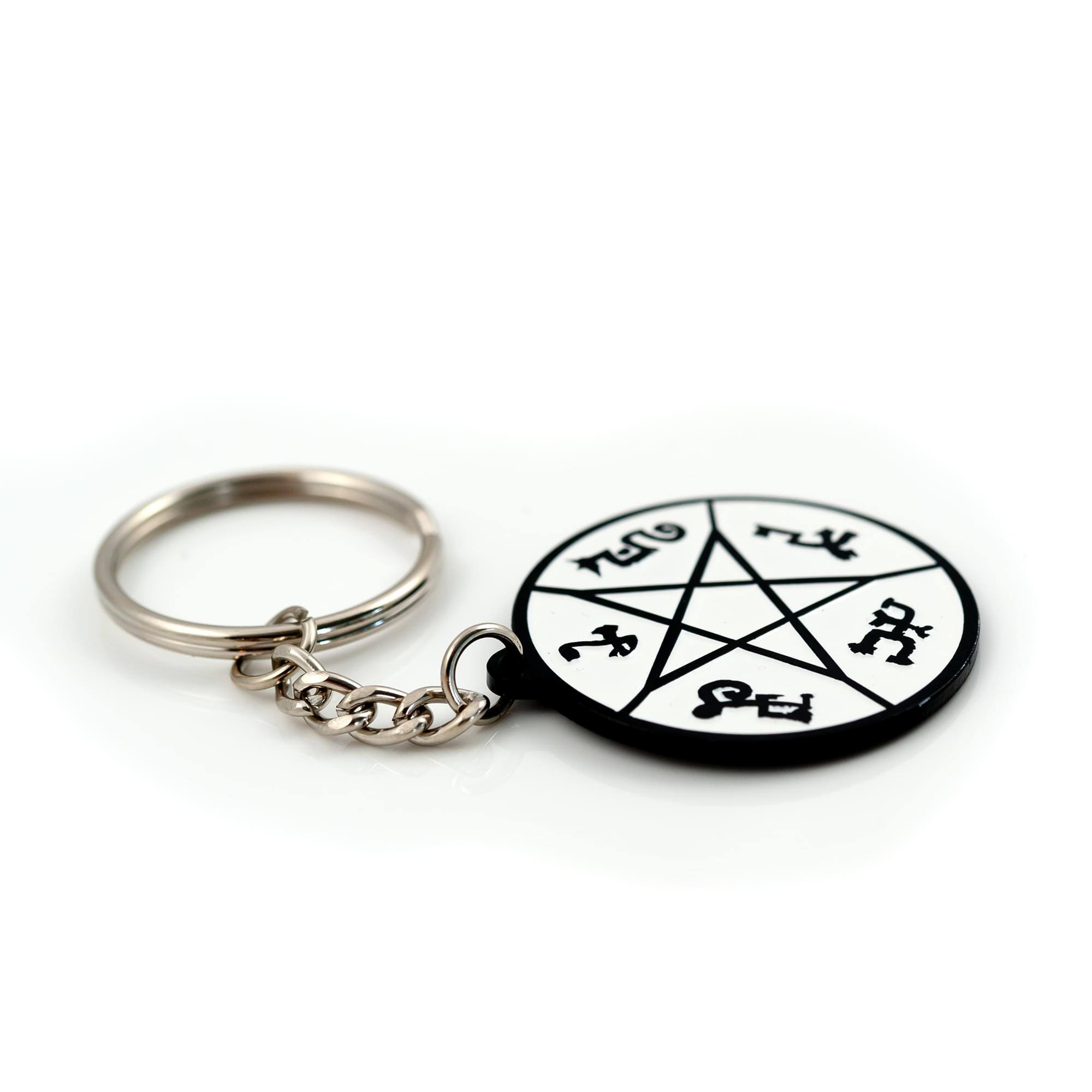 Alt View 10. Just Funky - Supernatural Devil's Trap Soft Enamel/Metal Key Chain - Black.