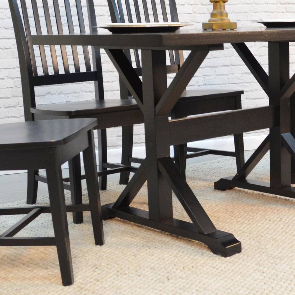 Alt View 4. Carolina Chair & Table - Florence Trestle Table - Antique Black - Black.