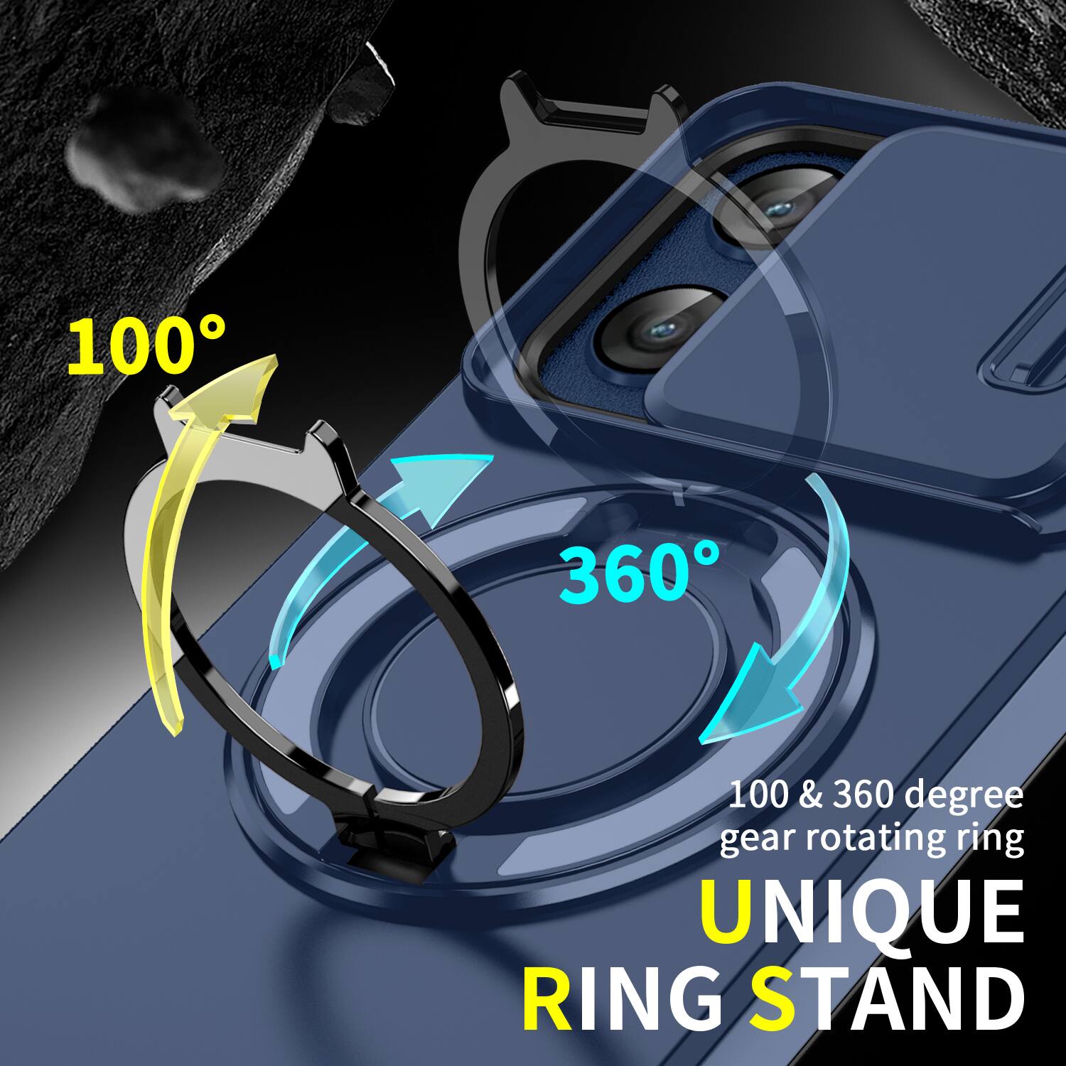 100 & 360 degree gear rotating ring UNIQUE RING STAND