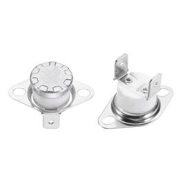 Unique Bargains - 2pcs KSD301 Thermostat 195°C/383°F 16A Normally Closed N.C Thermal Cutoff Switch for Microwaves/Oven Ceramic - Silver