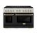 Front. ZLINE - 48 in. Wide 8 Burner Autograph 6.7 cu. ft. Freestanding Paramount Gas DuoPro Range with Black Doors & Bronze Accents - Black Matte.