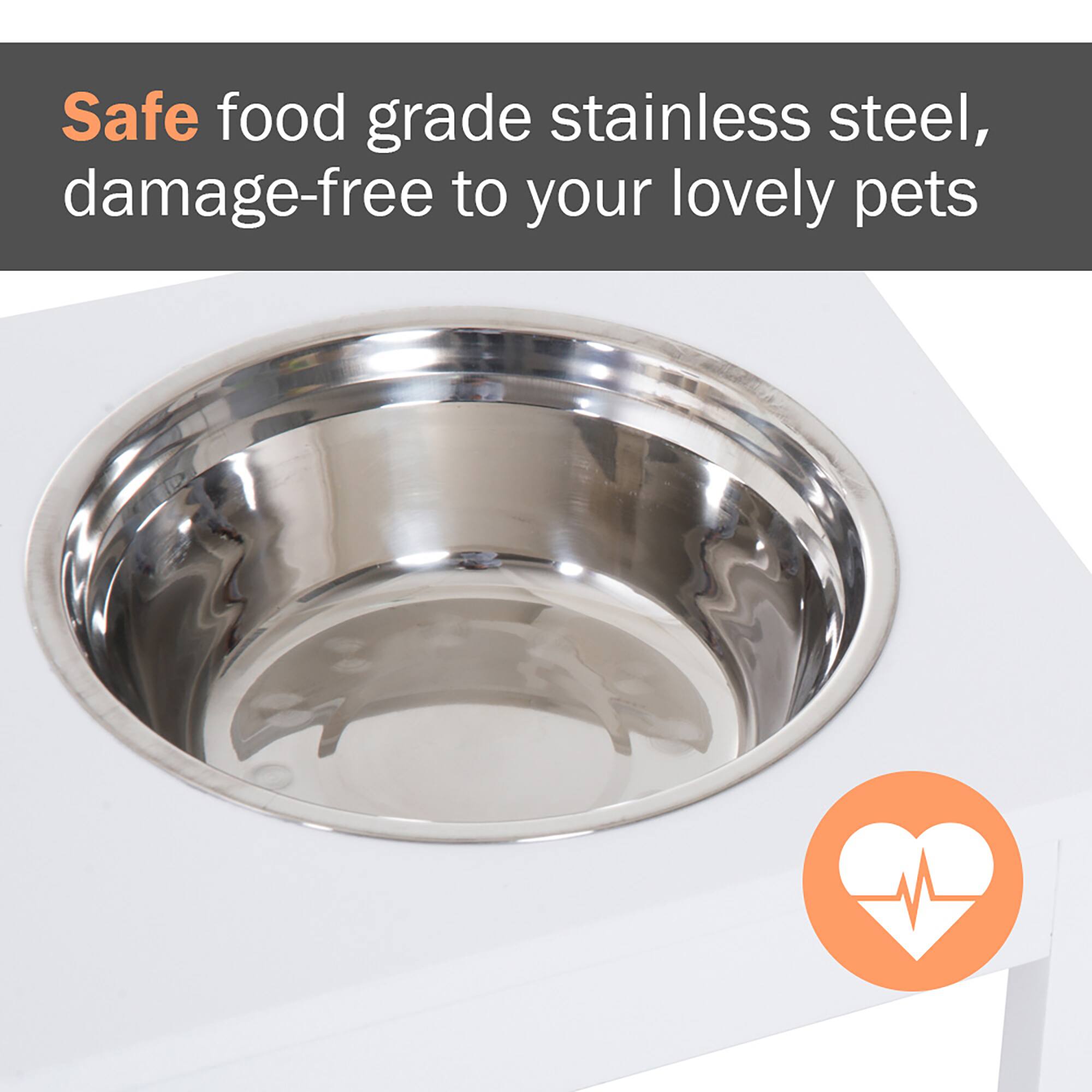 Safe food grade stainless steel, damage-free to your lovely pets
