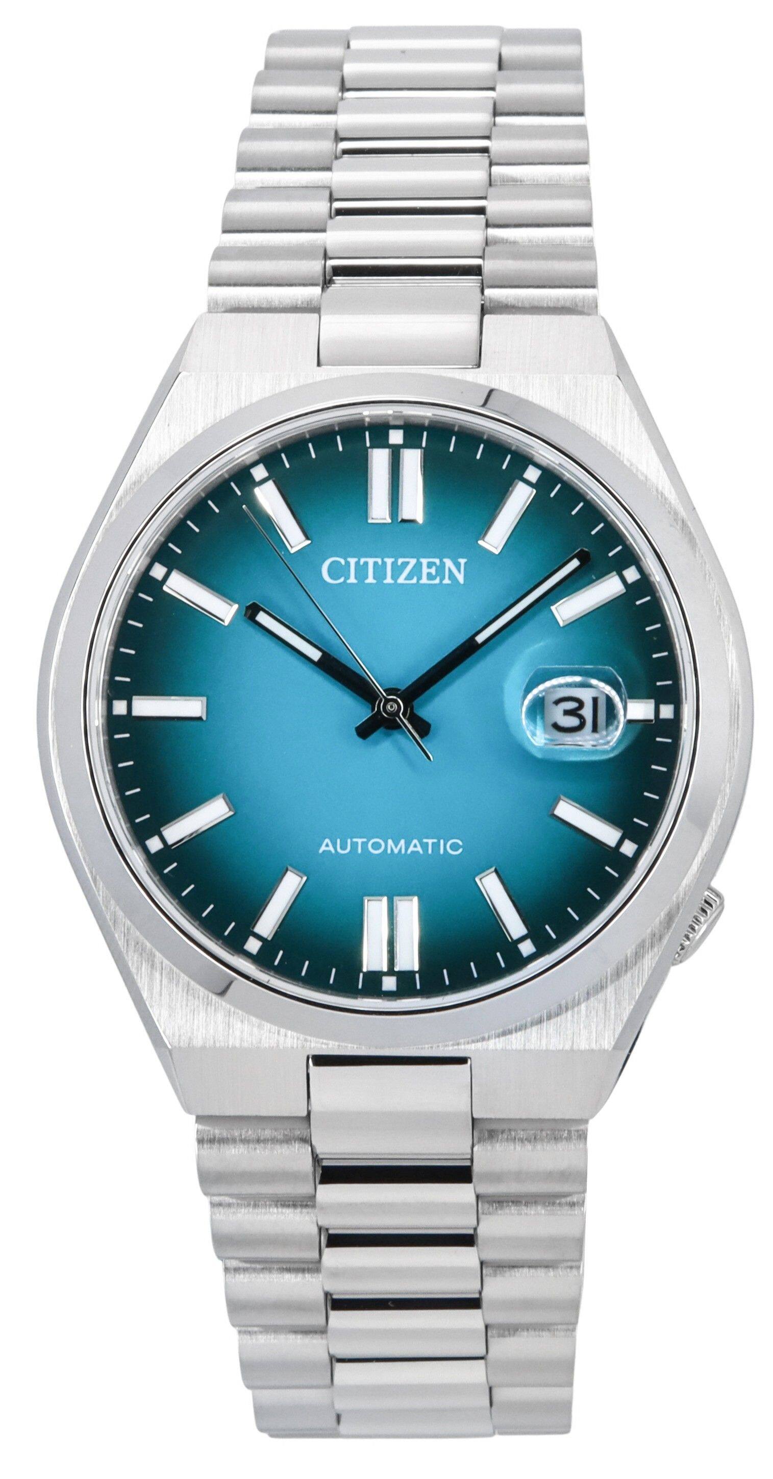 Citizen - Tsuyosa Stainless Steel Turquoise Dial Automatic NJ0151-88X Men's Watch - Silver, Blue