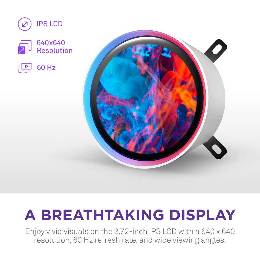A Breathtaking Display: Enjoy vivid visuals on the 2.72-inch IPS LCD with a 640x640 resolution, 60Hz refresh rate, and wide viewing angles.