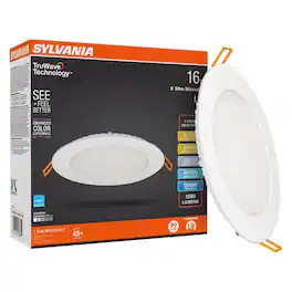 Amber Sporting Goods - SYLVANIA TruWave White Disklight Retrofit Kit in. W LED Canless Recessed Downlight 16 W