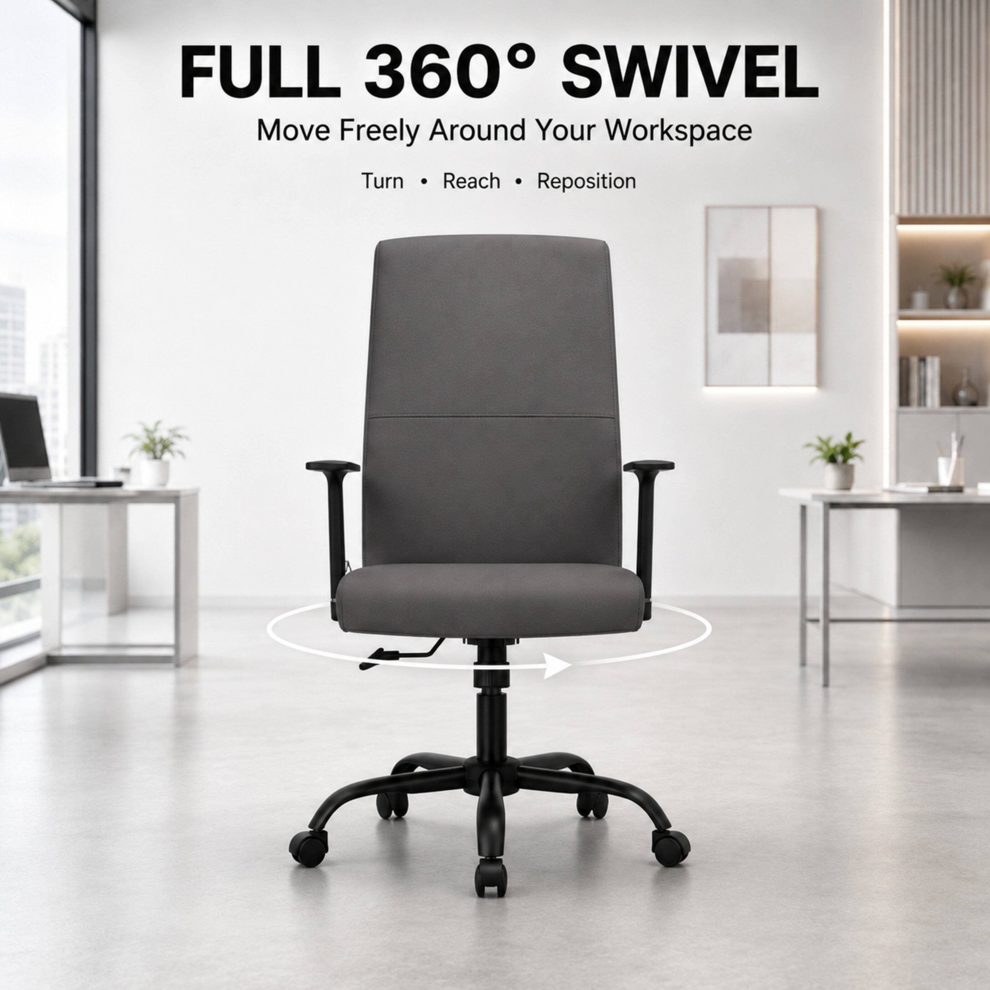 FULL 360° SWIVEL  
Move Freely Around Your Workspace  
Turn • Reach • Reposition