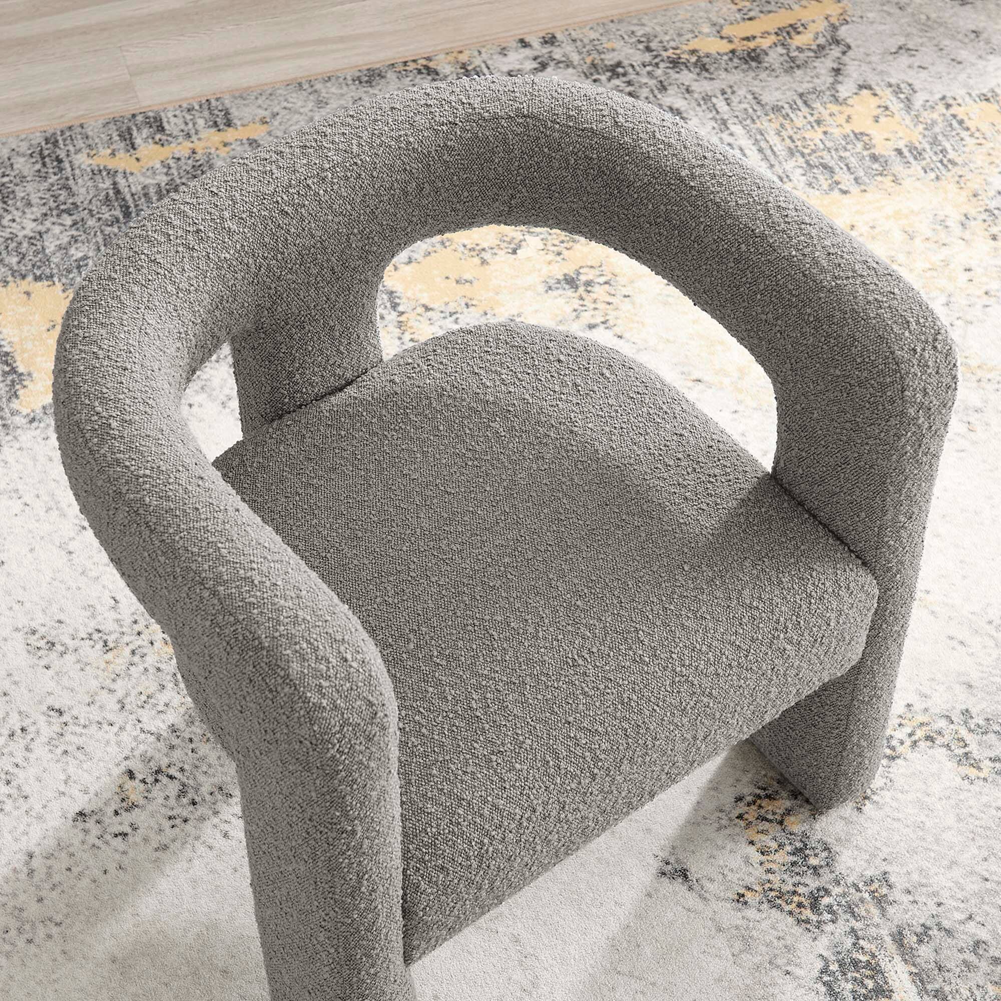 Alt View 5. Modway - Kayla Boucle Upholstered Armchair by Modway - Gray.