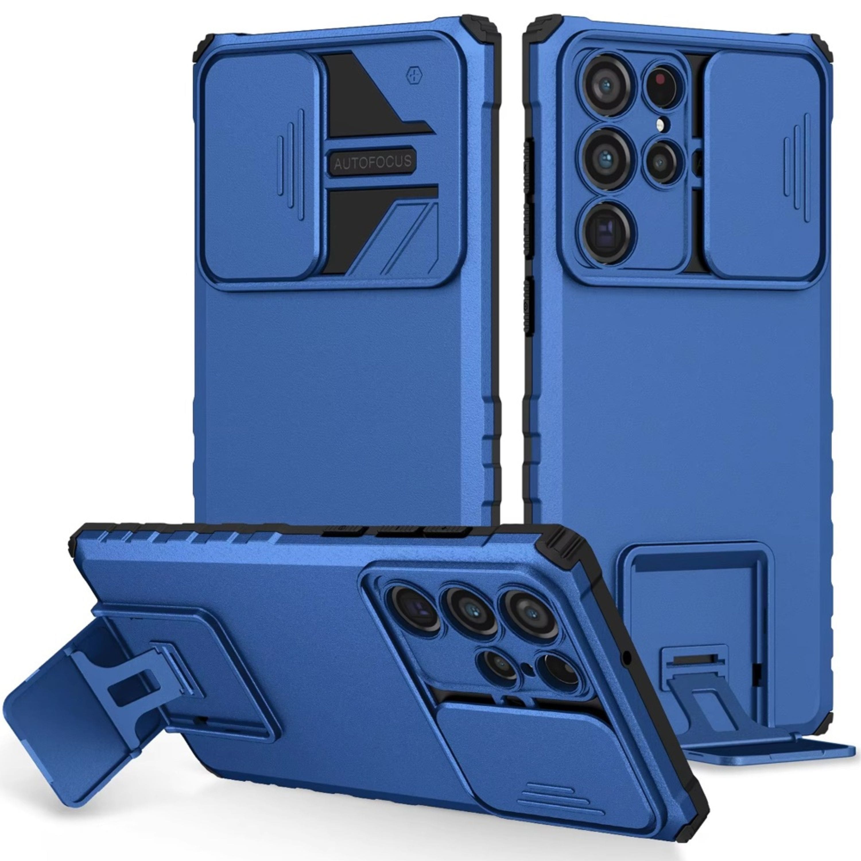 Kitcheniva - Dual Layer Camera Protection Stand Plus Tempered Glass For Samsung S25 Ultra - Blue price history on PriceWatchPro