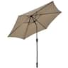 Costway - 9Ft Outdoor Market Patio Table Umbrella Push Button Tilt Crank Lift - Tan