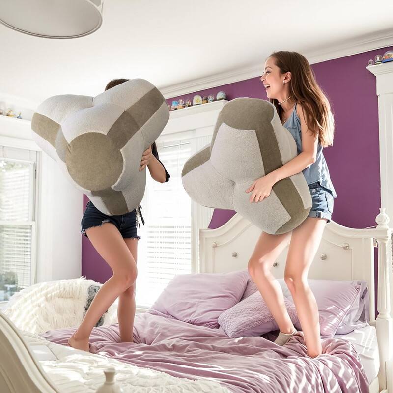 Back. wowmax - Ergonomic Reading Pillow for Bed - Back Support Cushion 28x26x25in - Beige.