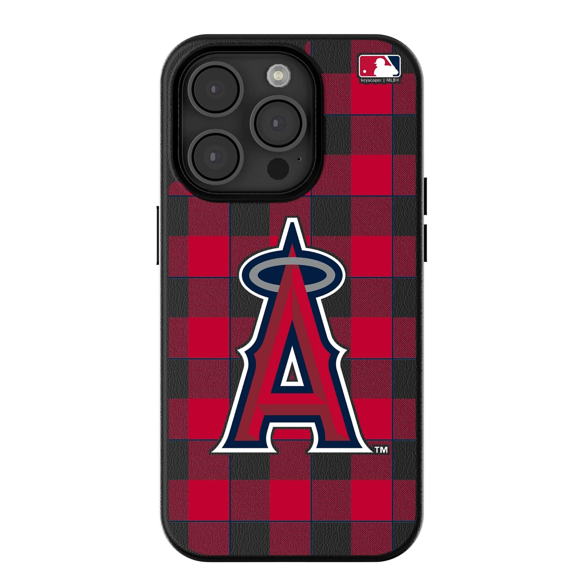 Keyscaper - MLB - Los Angeles Angels Plaid Magnetic Bump iPhone Case - 15 - Black price history on PriceWatchPro
