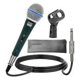 5 CORE - XLR Microphone Dynamic Mic Karaoke Singing Studio Handheld Mics -ND 58 BLU