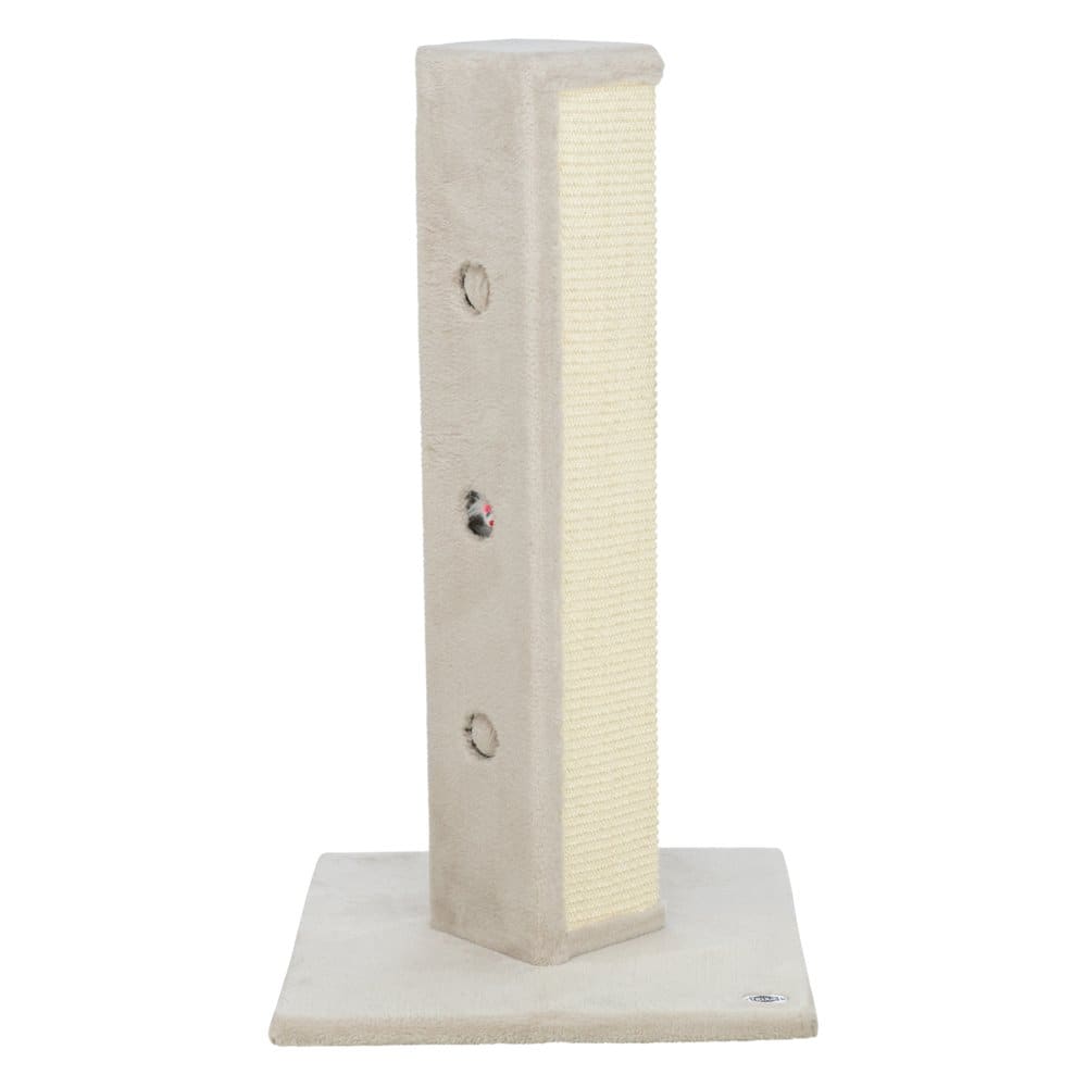 TRIXIE - Soria Plush & Sisal Square Scratching Posts, Cat Toys for Hunting - Light Gray-Greige