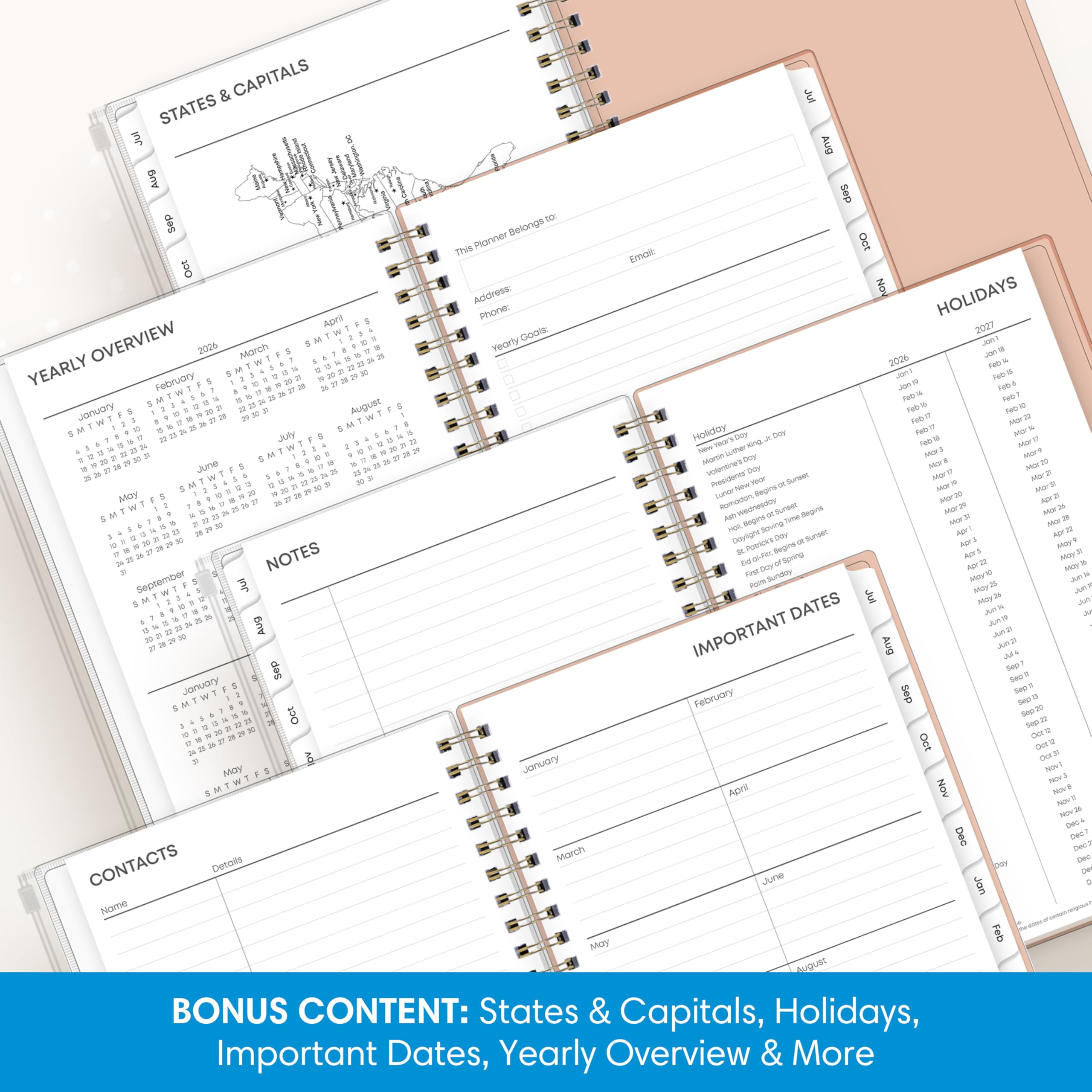 & CAPITALS  
Jul STATES Jul Aug Aug Sep Sep to:  
Planner Belongs This Email: Oct ORE Address: NOV HOLIDAYS April Phone: Gools 2027 OVERVIEW 2026 Yearly Jon? March 2026 JOHN RION YEARLY February 1234567 1920 25 22 22 24 25 26 21 28 29 30 Jon? John Feb  Febe 1234567 22233343526-2729 AVON Feb7 January SMTWTFS August ROS Rib? Feb SMTWTFS 4867890 22223342525723 July Holiday Year's 2% Day & Day Feb 17 AND #920202022223326 June SMTWTFS ******* 23.3 2526 27 29 New Martin  lother ooy Day Mars More Mars Morzo SMTWTFS 20.3