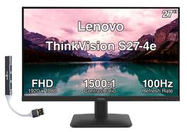 Lenovo - ThinkVision S27-4e 27" FHD IPS Monitor, 4ms Response Time, Anti-Glare, Flicker-Free, HDMI & DKZ Hub (64BEKAT1UZ) - Black