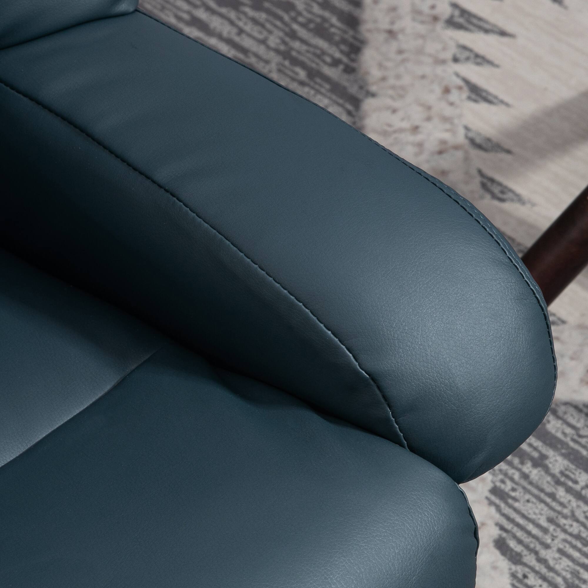 Alt View 8. Homcom - Massage Recliner with Ottoman: 360° Swivel Footstool, 10 Vibration Point PU Reclining Chair w/Remote - Blue.