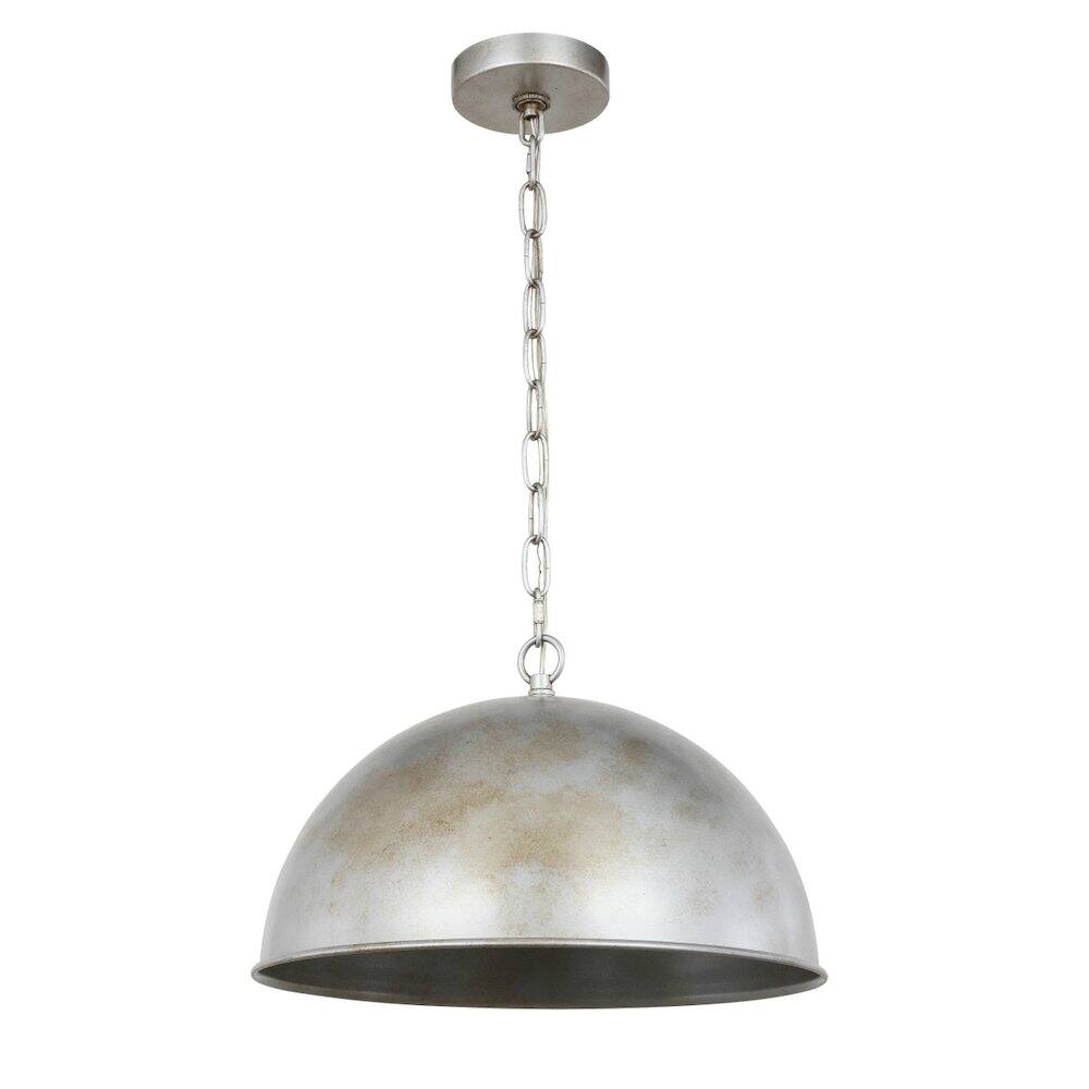 Alt View 1. Living District - Marion Collection Pendant D15 H19 Lt:1 Vintage Silver Finish - Vintage Silver.