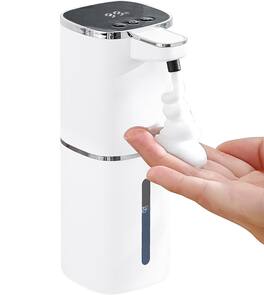 FINEAK - 9-Level Adjustable Foam Soap Dispenser IPX5 Waterproof 400mL - White